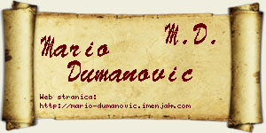Mario Dumanović vizit kartica
